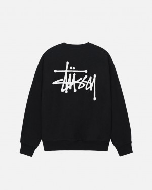 Stussy Basic Stussy Crew - Unisex Hoodies Fekete | HUIIZ46284