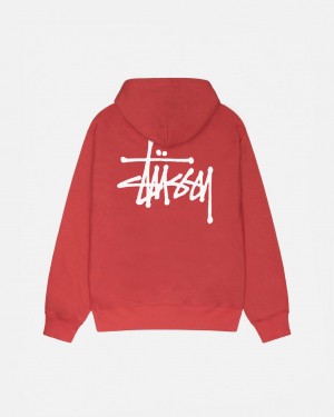 Stussy Basic Stussy Hoodie - Unisex Hoodies Piros | THUPQ45611