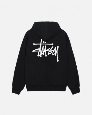 Stussy Basic Stussy Hoodie - Unisex Hoodies Fekete | PHUQX11636