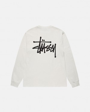 Stussy Basic Stussy LS Tee Pigment Dyed - Unisex Longsleeve Bézs | BHUSD83779