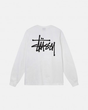 Stussy Basic Stussy LS Tee - Mens Tees Fehér | HUXMI10441