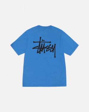 Stussy Basic Stussy Tee Pigment Dyed - Unisex Shortsleeve Kék | SHUVO74900