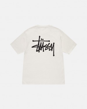 Stussy Basic Stussy Tee Pigment Dyed - Unisex Shortsleeve Bézs | HUNZX48528