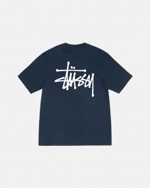 Stussy Basic Stussy Tee - Unisex Shortsleeve Sötétkék | HUXBR34432