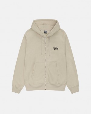 Stussy Basic Stussy Zip Hoodie - Unisex Hoodies Khaki | BHUSD52340