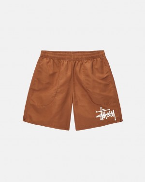 Stussy Big Basic Vizi Rövid - Men&s Shorts Trunks Kávé | GHUUC35783