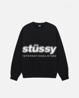 Stussy Blur Crew - Unisex Hoodies Fekete | HUQCS66585