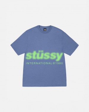 Stussy Blur Tee - Unisex Shortsleeve Kék | HUZDE14643