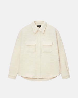 Stussy Boucle Gyapjú Cpo Shirt - Unisex Tops Shirts Bézs | HUJZR71573