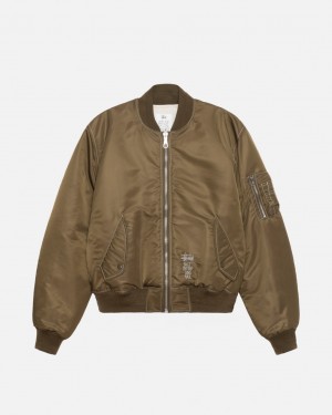 Stussy Built Reversible Bomber Jacket - Unisex Jackets Barna | FHUHY17883