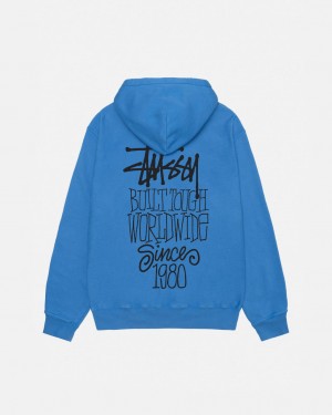 Stussy Built Tough Hoodie Pigment Dyed - Unisex Hoodies Kék | XHUBH65111