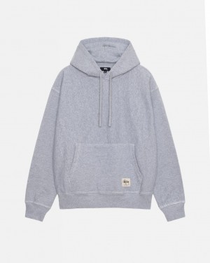 Stussy Contrast Stitch Label Hoodie - Unisex Hoodies Szürke | HUZDE25086