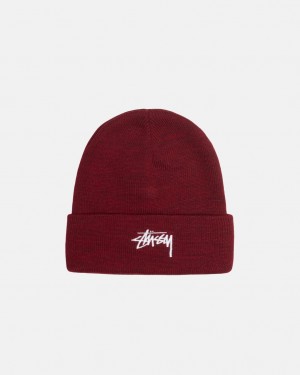 Stussy Cuff Beanie Stock - Unisex Piros | BHUSO28957