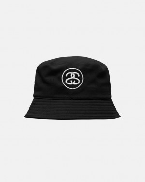 Stussy Deep Bucket Hat SS Link - Unisex Fekete | ZHUNQ43601