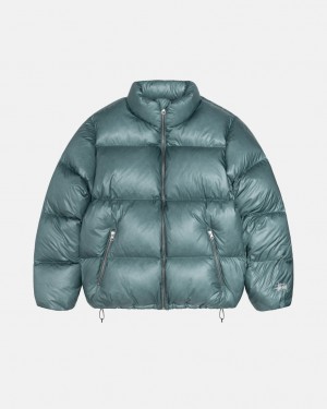 Stussy Down Puffer Parachute Ripstop - Unisex Jackets Kék | YHUGT55613