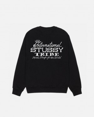 Stussy IST Crew Pigment Dyed - Unisex Hoodies Fekete | SHUVO60454