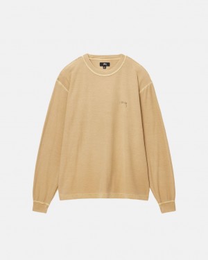 Stussy Lazy LS Tee - Unisex Longsleeve Arany | HUCIF29097