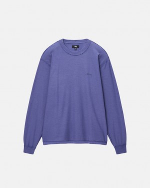 Stussy Lazy LS Tee - Unisex Longsleeve Mélykék | ZHUNQ21338