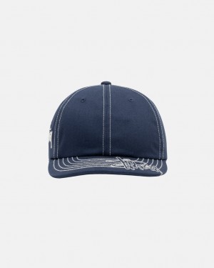 Stussy Low Pro Basic Stitch Strapback - Unisex Sötétkék | XHUGW92854