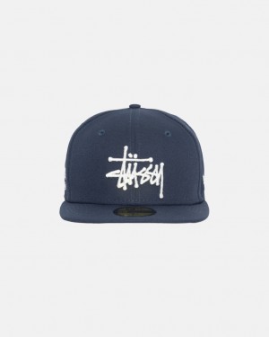 Stussy New Era 59Fifty Authentic - Unisex Sötétkék | FHUHY13923