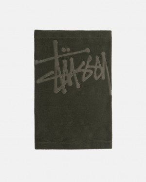 Stussy Polar Fleece Neck Warmer - Unisex Headwear Olivazöld | HUEAH15570