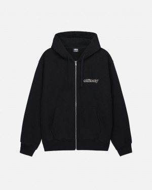 Stussy SS-Link Zip Hoodie - Unisex Hoodies Fekete | ZHUNQ73495