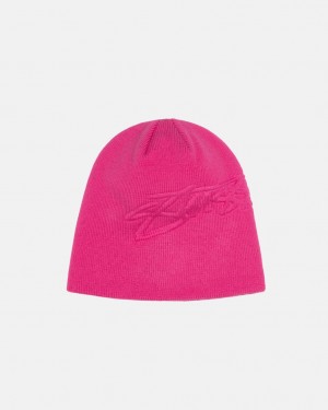 Stussy Skullcap Embossed Smooth Stock - Unisex Rózsaszín | UHUTG52707