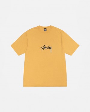 Stussy Small Stock Tee Pigment Dyed - Unisex Shortsleeve Narancssárga | DHUKV44054