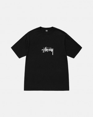 Stussy Small Stock Tee Pigment Dyed - Unisex Shortsleeve Fekete | HUJKU81220