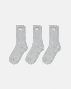 Stussy Stock Crew Sock Pack - Home Goods Szürke | HUZDE24133