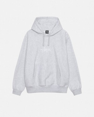 Stussy Stock Logo Applique Hoodie - Unisex Hoodies Szürke Fehér | FHUHY27429