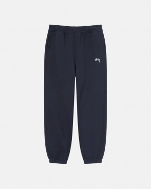 Stussy Stock Logo Sweatpant - Unisex Pants Sötétkék | HUEAH44756