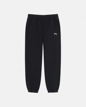 Stussy Stock Logo Sweatpant - Unisex Pants Fekete | THUPQ55071