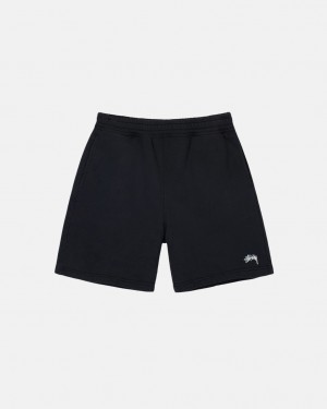 Stussy Stock Logo Sweatshort - Unisex Shorts Trunks Fekete | YHUGT33835