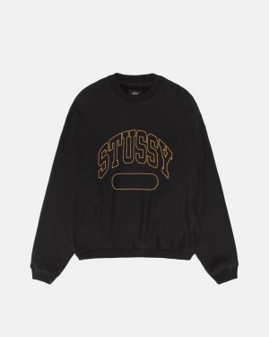 Stussy Varsity Oversized Crew - Unisex Hoodies Fekete | PHUER39342