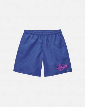 Stussy Vizi Rövid Big Basic - Unisex Shorts Trunks Királykék | PHUER95418