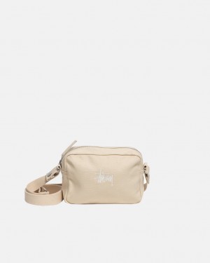 Stussy Vászon Side Pouch - Unisex Bags Bézs | LHUTR87025