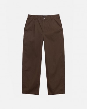 Stussy Workgear Trouser Twill - Unisex Pants Barna | HUEGJ58011