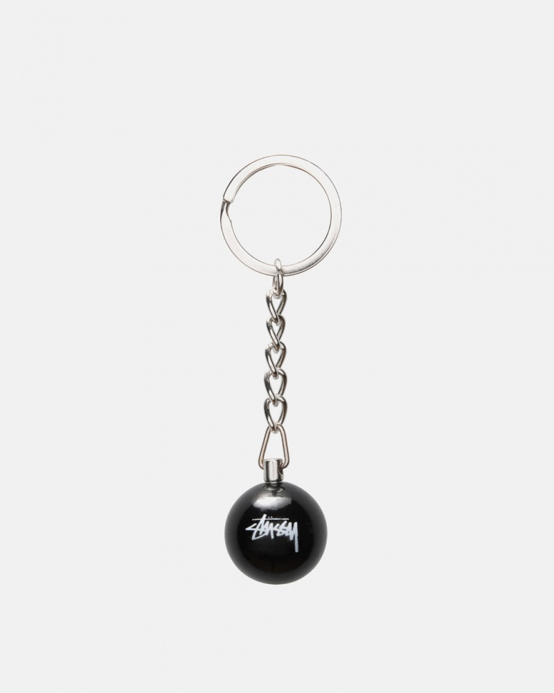 Stussy 8 Ball Keychain - Home Goods Fekete | AHUDF67563