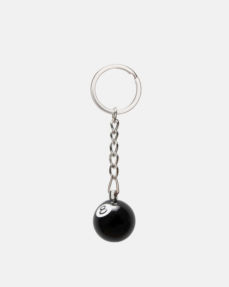 Stussy 8 Ball Keychain - Home Goods Fekete | AHUDF67563