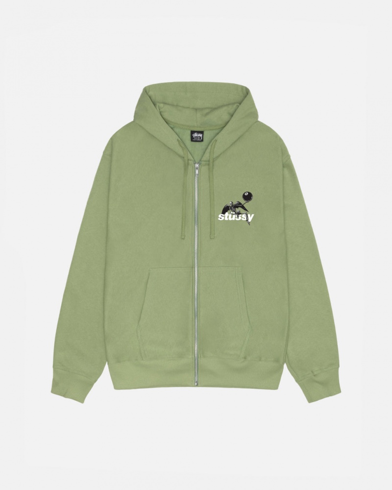 Stussy Apocalypse Zip Hoodie - Unisex Hoodies Zöld | PHUQX62901