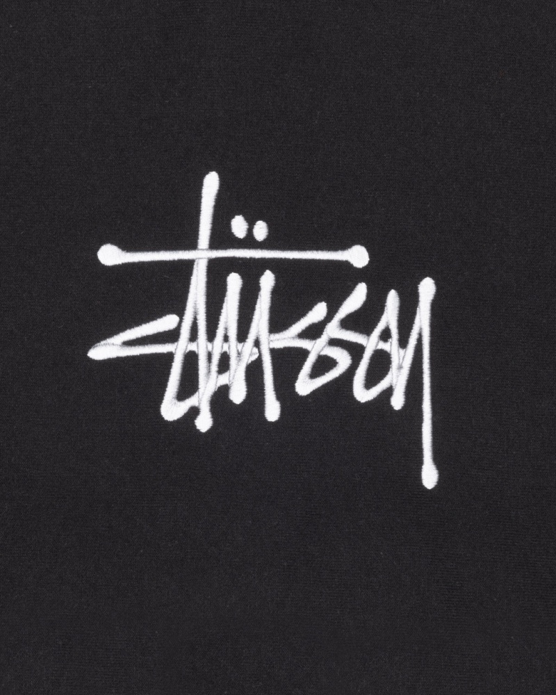 Stussy Basic Applique Hoodie - Unisex Hoodies Fekete | ZHUNQ86278