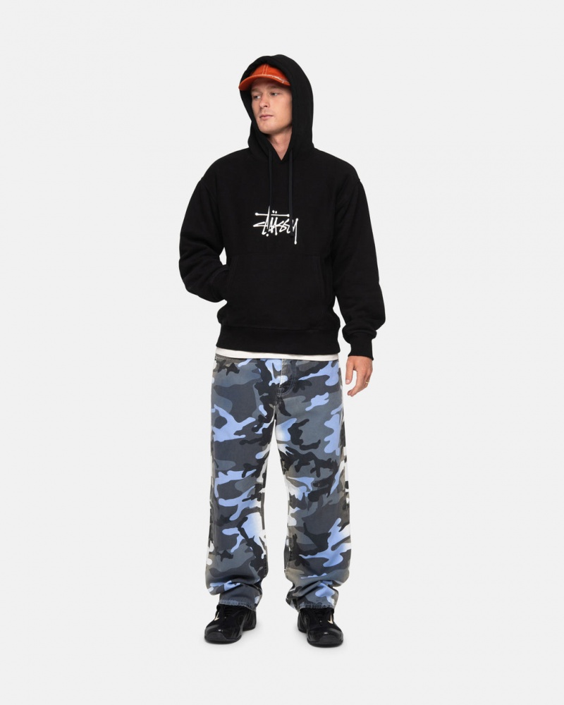 Stussy Basic Applique Hoodie - Unisex Hoodies Fekete | ZHUNQ86278