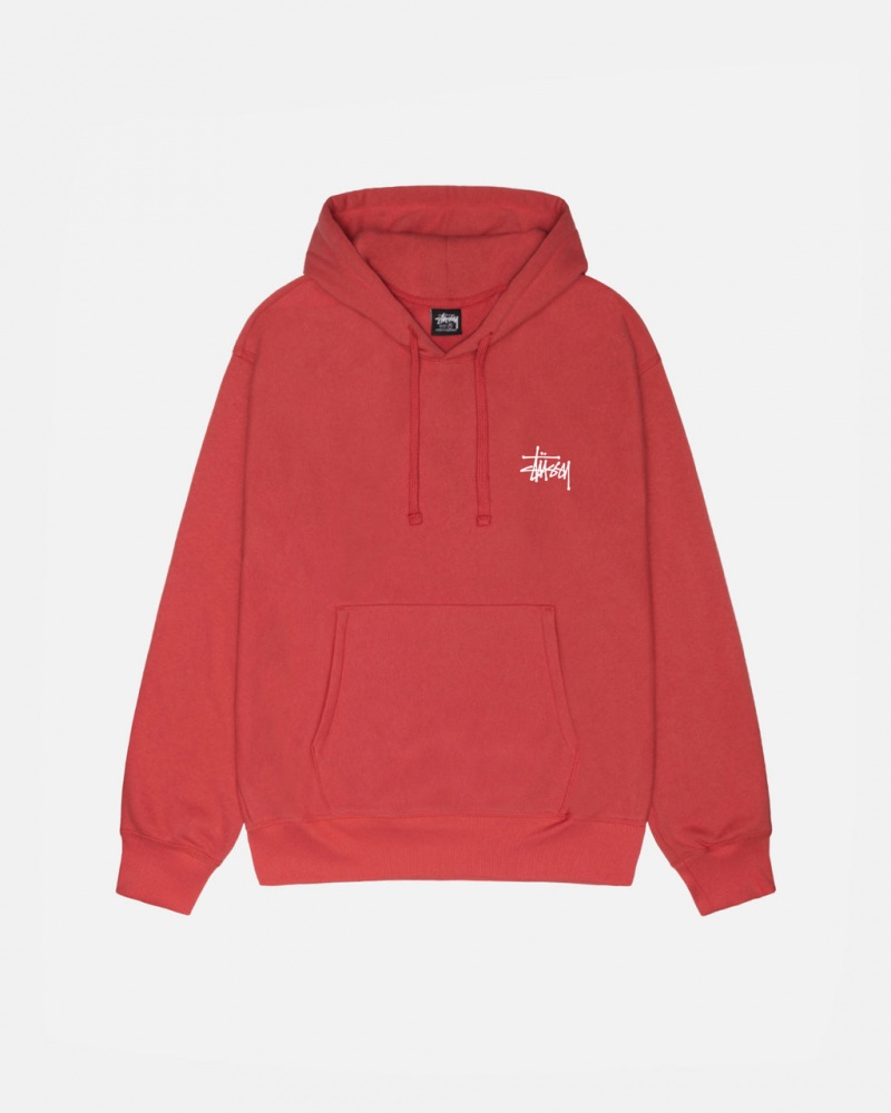 Stussy Basic Stussy Hoodie - Unisex Hoodies Piros | THUPQ45611