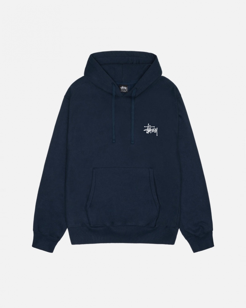 Stussy Basic Stussy Hoodie - Unisex Hoodies Sötétkék | PHUQX65233