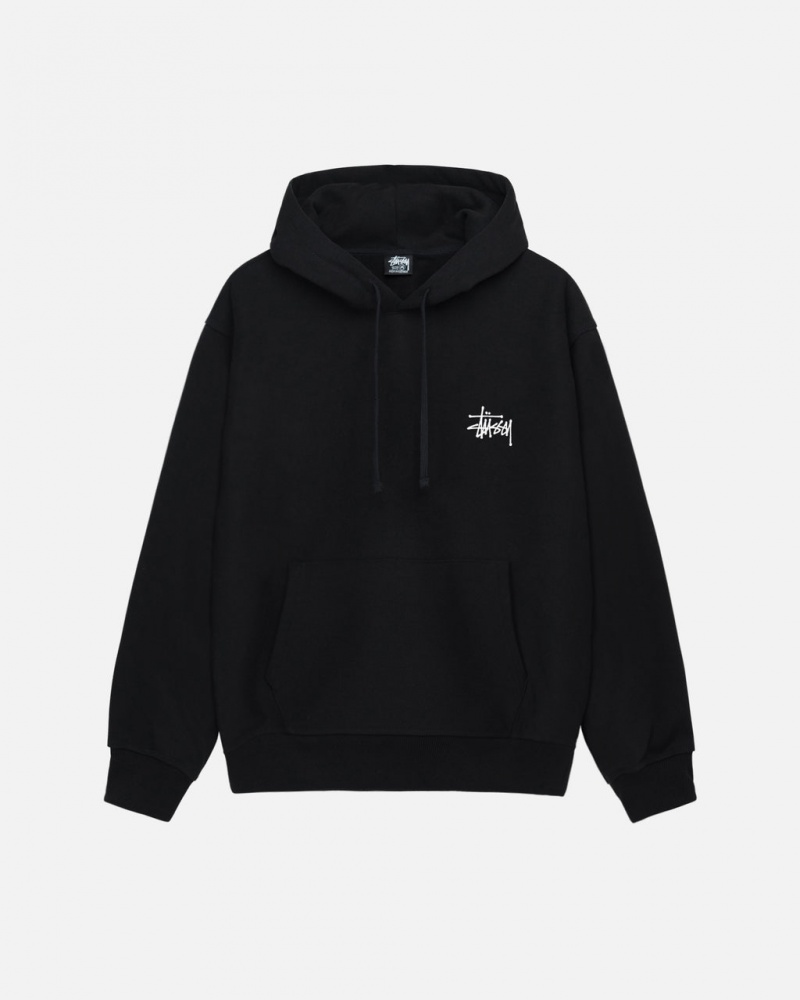 Stussy Basic Stussy Hoodie - Unisex Hoodies Fekete | PHUQX11636