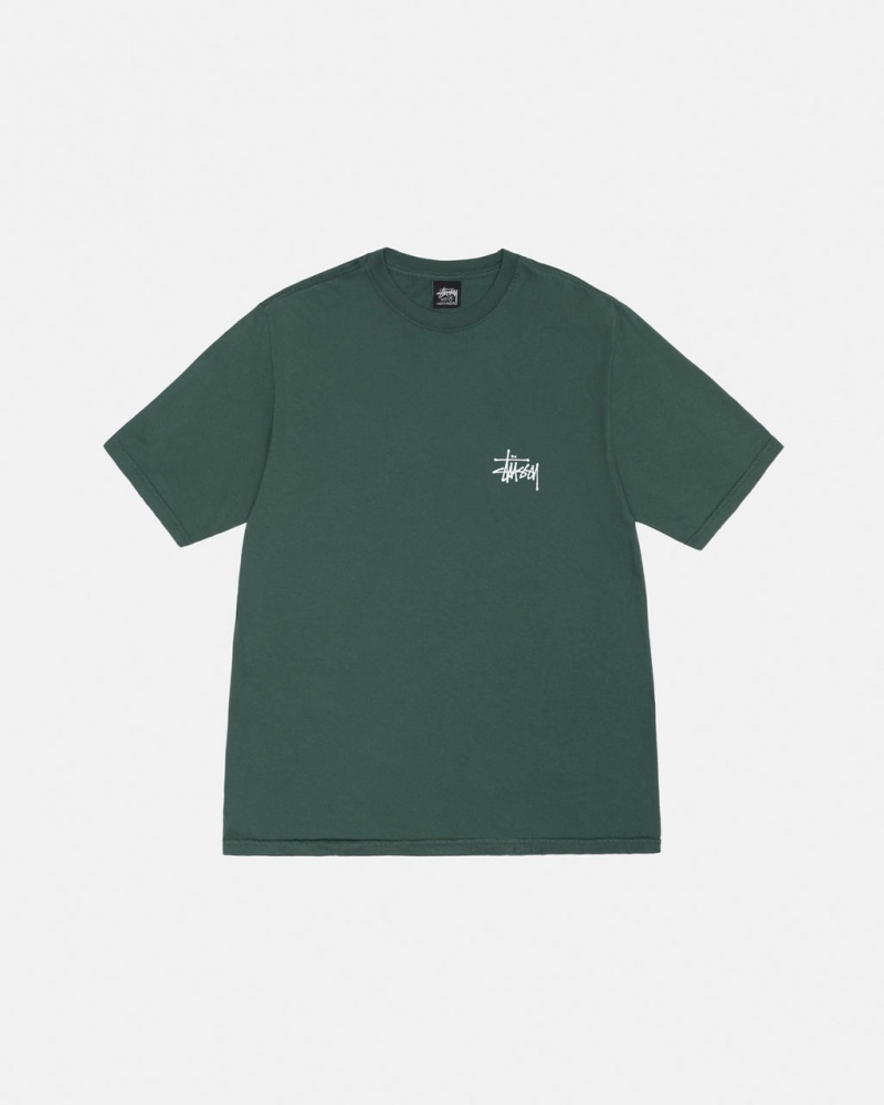 Stussy Basic Stussy Tee Pigment Dyed - Unisex Shortsleeve Zöld | BHUSO38596