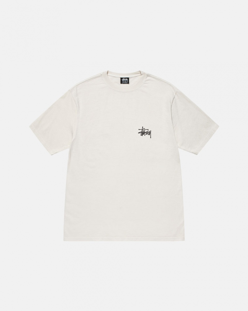 Stussy Basic Stussy Tee Pigment Dyed - Unisex Shortsleeve Bézs | HUNZX48528