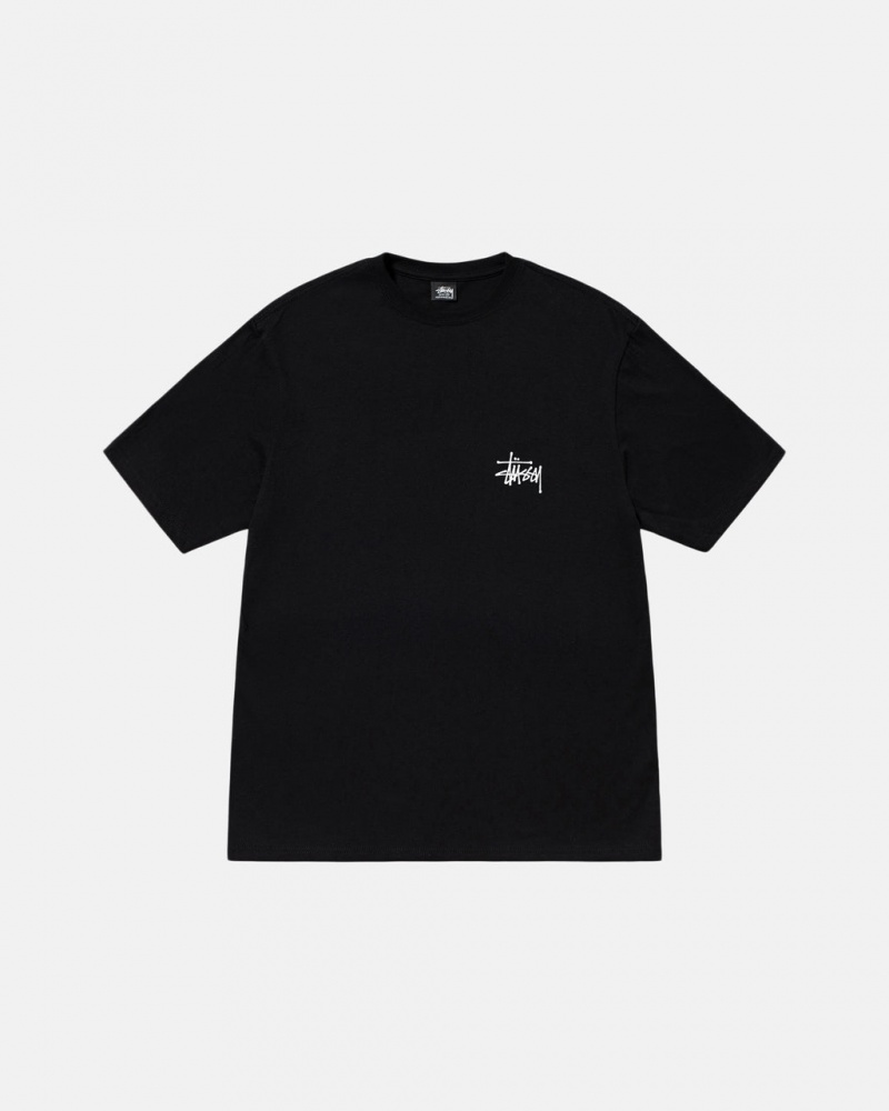 Stussy Basic Stussy Tee - Unisex Shortsleeve Fekete | QHUWA96637