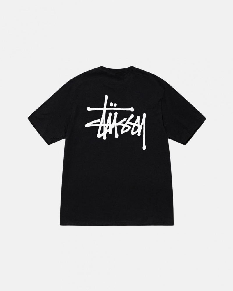 Stussy Basic Stussy Tee - Unisex Shortsleeve Fekete | QHUWA96637